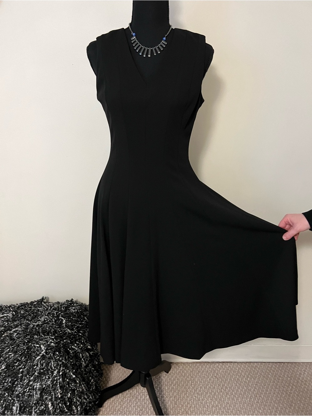 Calvin Klein Black Sleeveless V-Neck Dress